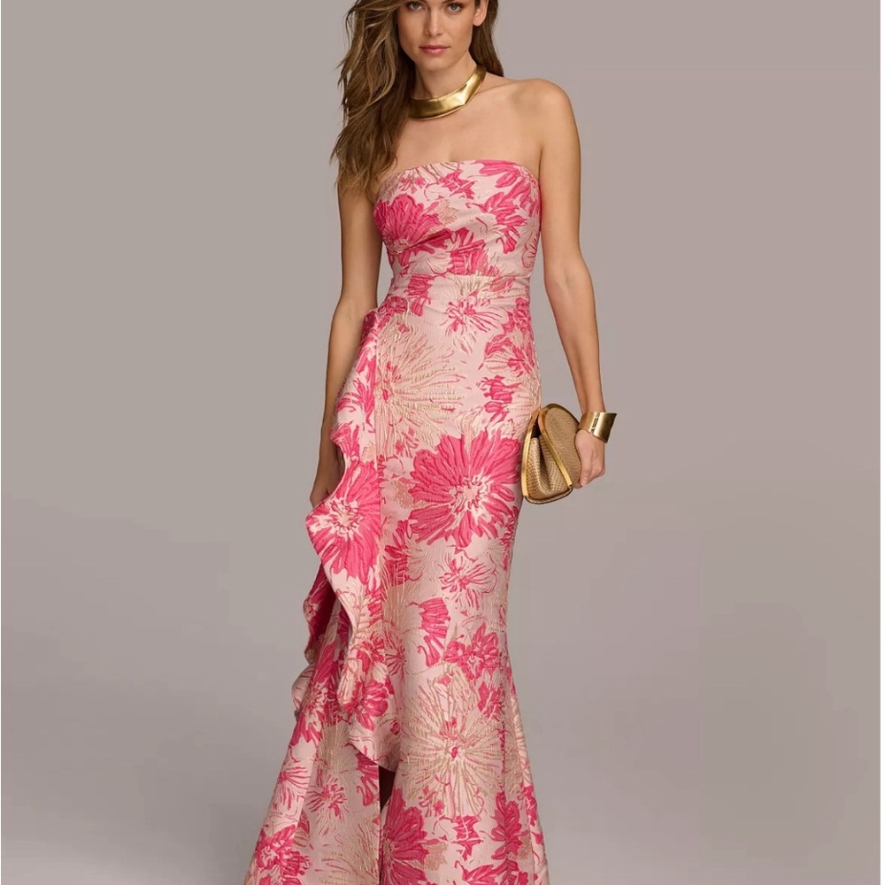 Donna Karan Pink Floral Dress